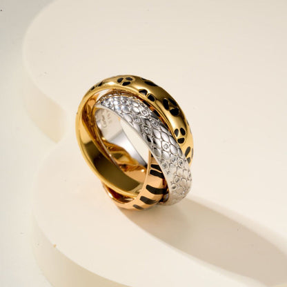 [AURORA]TRINITY  RING LEOPARD PRINT