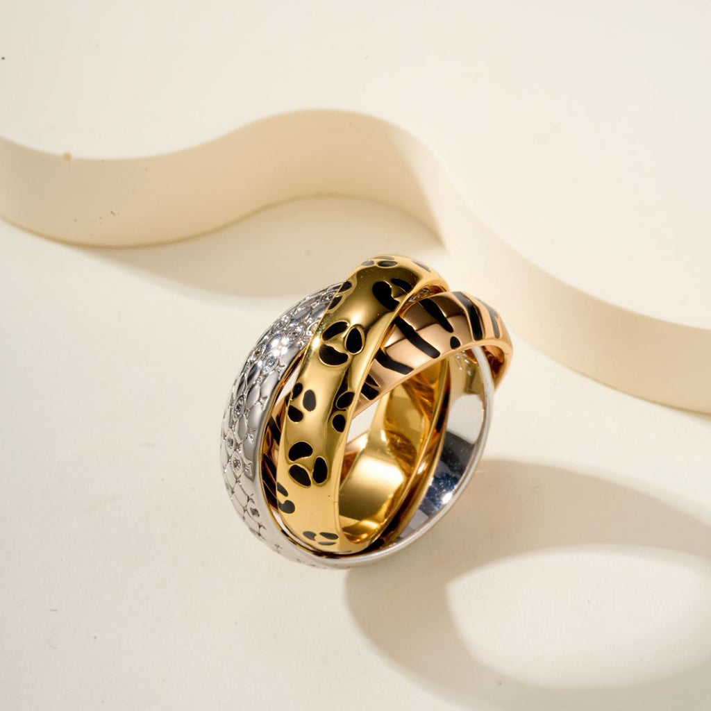 [AURORA]TRINITY  RING LEOPARD PRINT