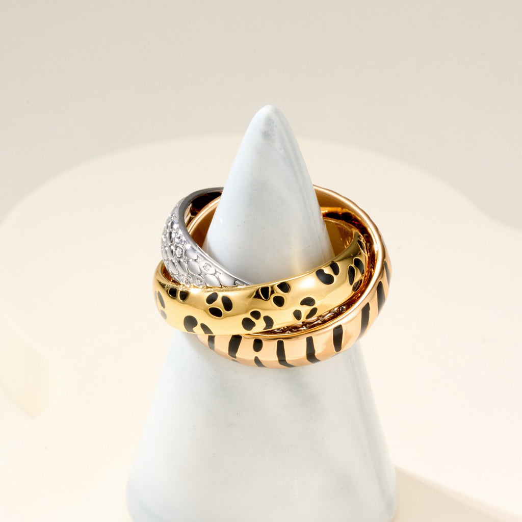 [AURORA]TRINITY  RING LEOPARD PRINT