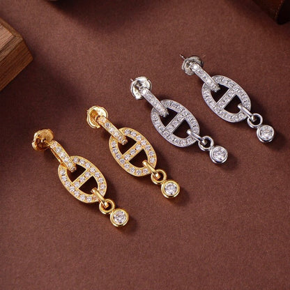 [AURORA]HM CHAINE DIAMOND EARRINGS