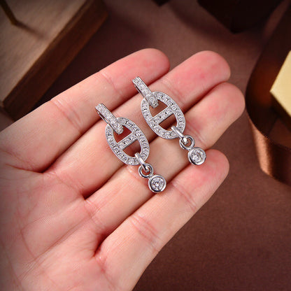 [AURORA]HM CHAINE DIAMOND EARRINGS