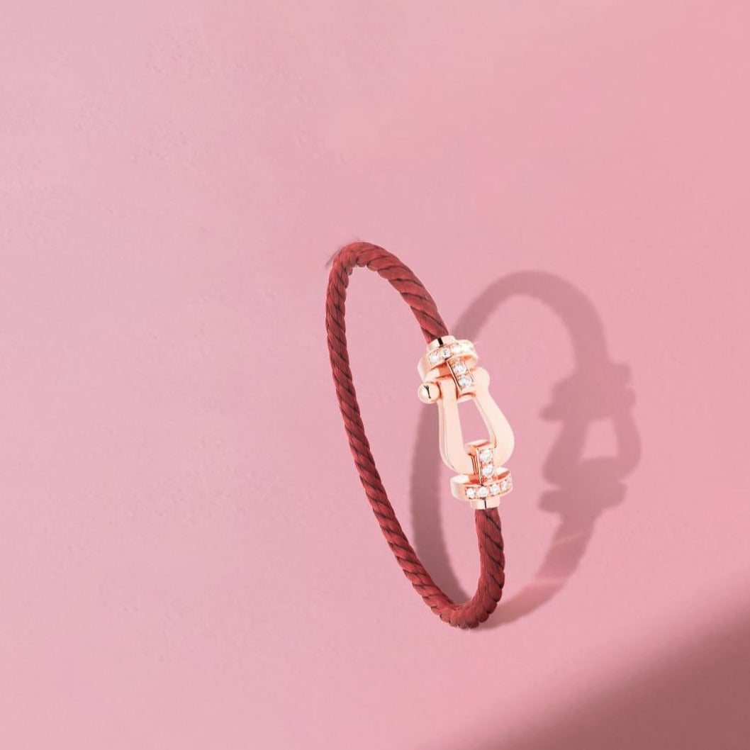 [AURORA]FORCE 10 HALF DIAMOND PINK GOLD RED CORDERI LARGE AND MEDIUM MODEL