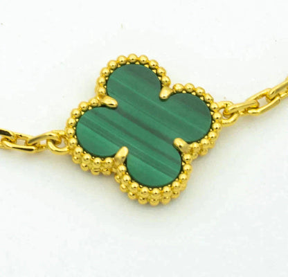 [AURORA]CLOVER 5 MOTIF MALACHITE BRACELET COLLECTION