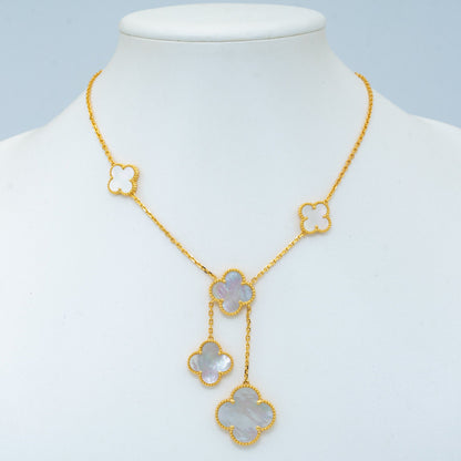 [AURORA]CLOVER MOTHER OF PEARL NECKLACE 6 MOTIF