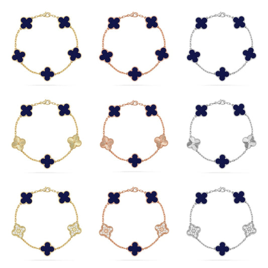 [AURORA]CLOVER 5 MOTIF LAPIS LAZULI BRACELET COLLECTION