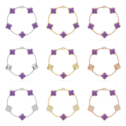 [AURORA]CLOVER 5 MOTIF LIGHT PURPLE BRACELET COLLECTION