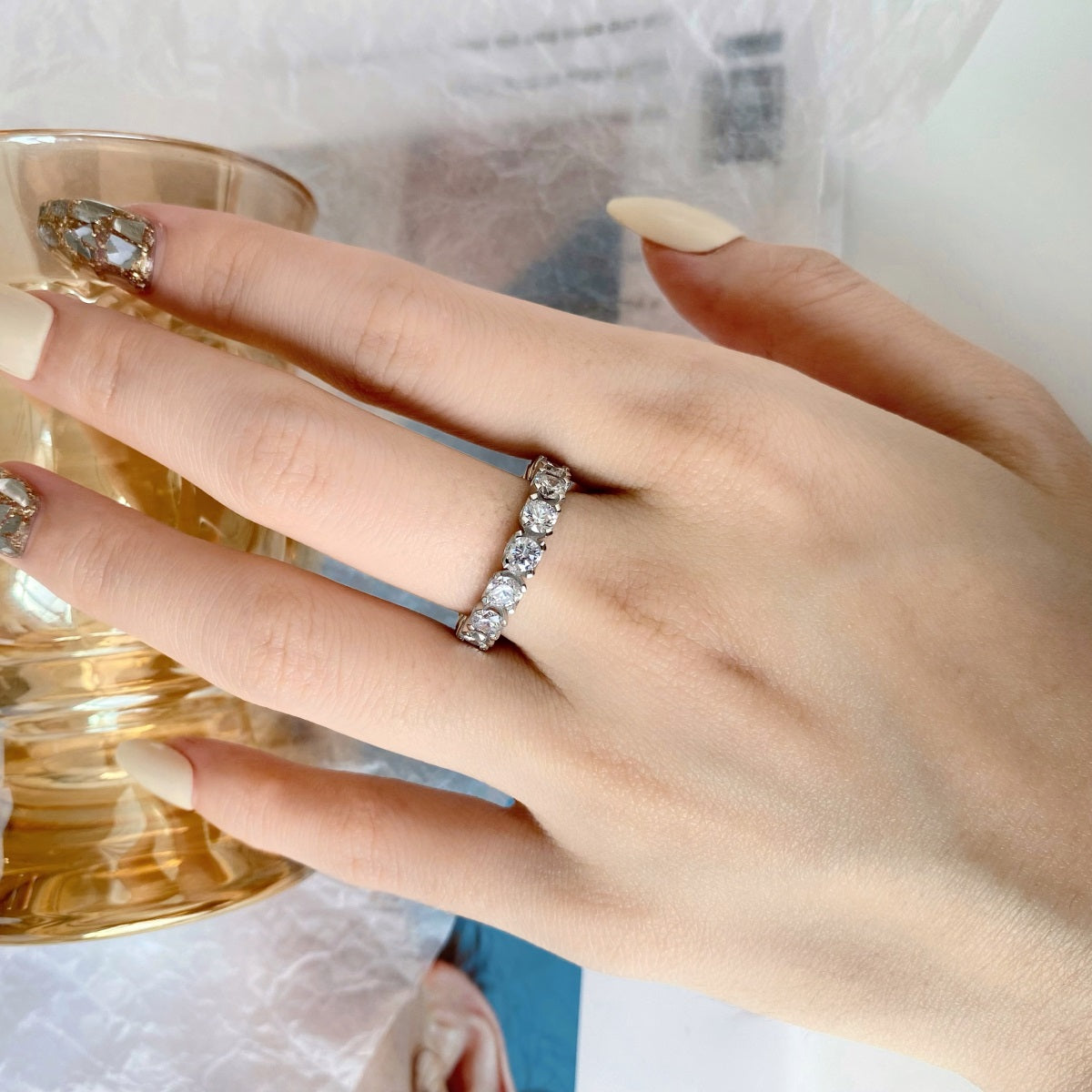 [AURORA]Eternity Round Cut Tennis Ring