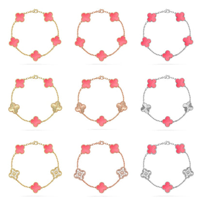 [AURORA]CLOVER 5 MOTIFS  PINK MOP BRACELET COLLECTION
