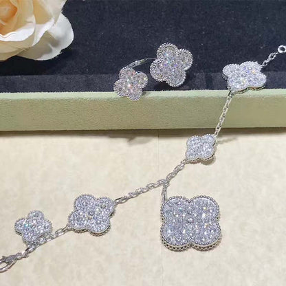 [basloveJW]CLOVER 6 MOTIVE SILBER DIAMANT ARMBAND