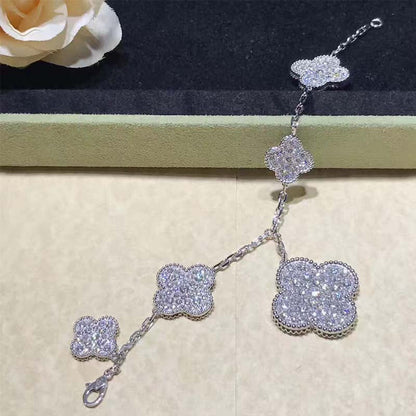 [basloveJW]CLOVER 6 MOTIVE SILBER DIAMANT ARMBAND