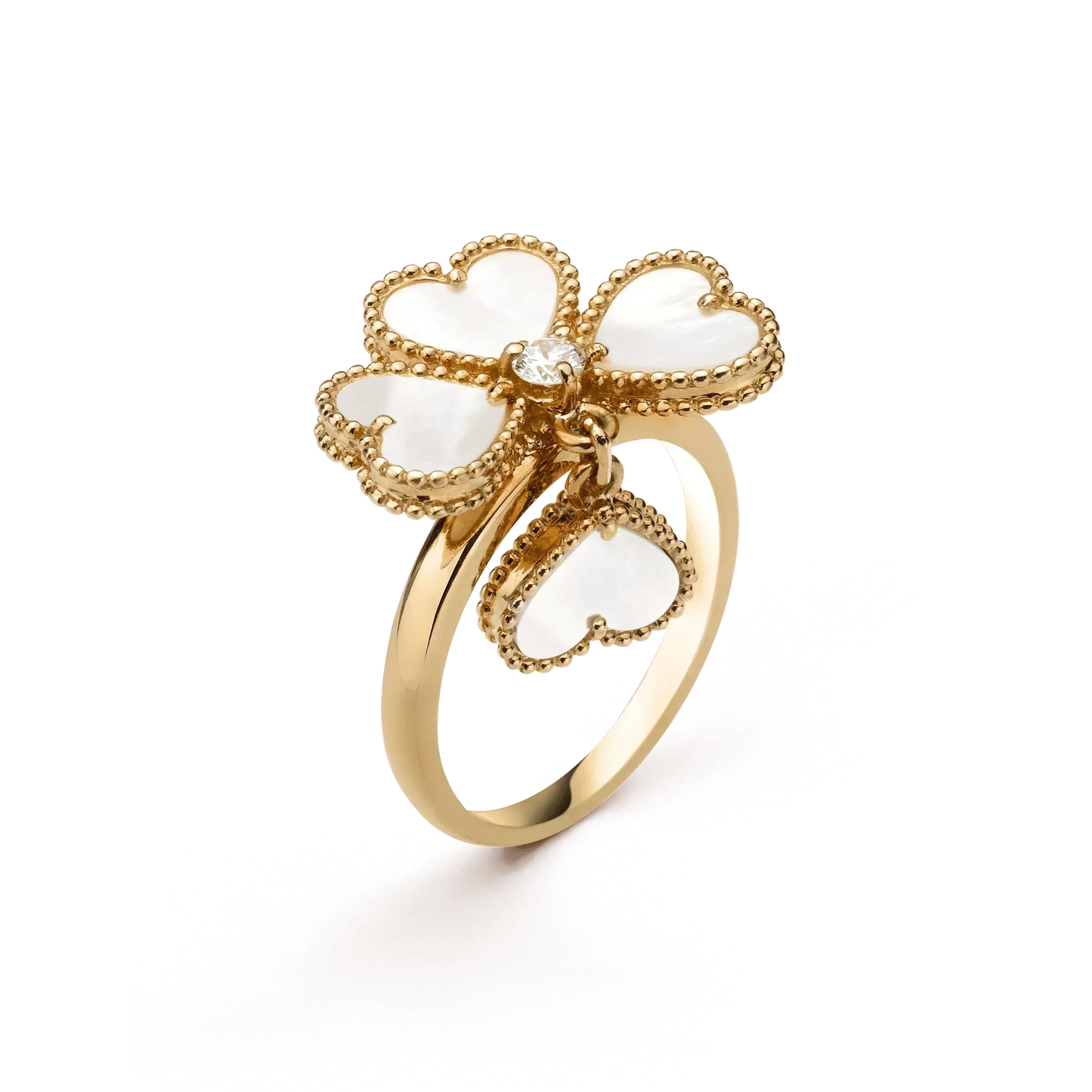 [AURORA]SWEET CLOVER WHITE MOP RING