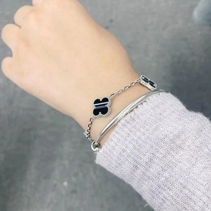 [AURORA] CLOVER 5 MOTIF PULSAR STONE BRACELET COLLECTION