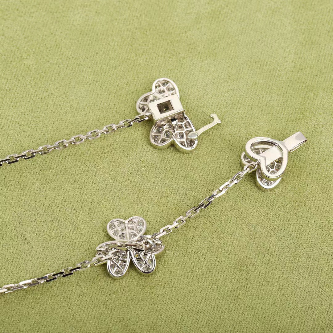 [basloveJW]FRIVOLE SILBERNE HALSKETTE MIT 9 BLUMEN