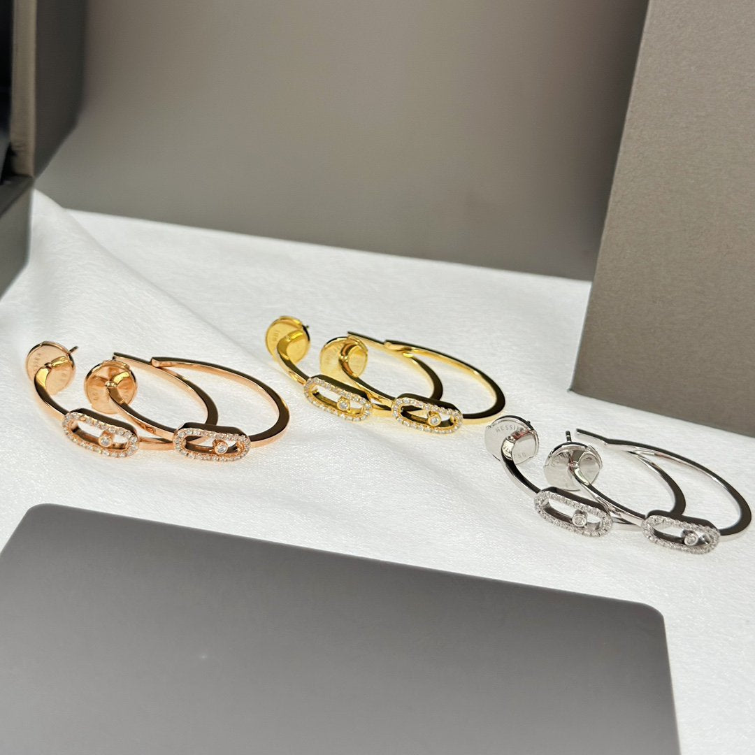 [AURORA]CREOLES MOVE UNO PM DIAMOND EARRINGS