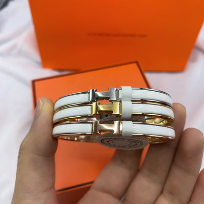 [AURORA]クラシック HM クリック ホワイト 8mm エナメルブレスレット