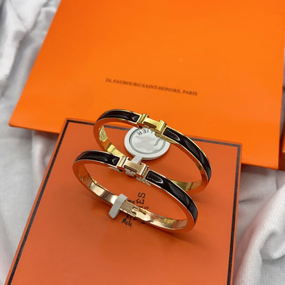 [AURORA]CLASSIC HM CLIC SCHWARZES 8MM EMAILLEARMBAND