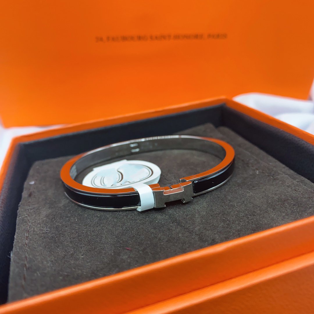 [AURORA]CLASSIC HM CLIC SCHWARZES 8MM EMAILLEARMBAND