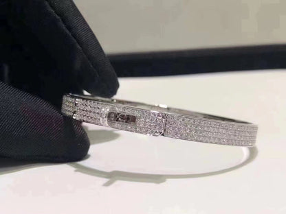[AURORA]HM KELLY BRACELET IN SILVER AND FULL PAVE DIAMOND