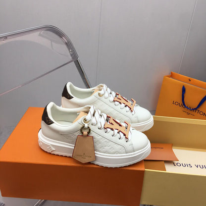 Time Out White Shoes With Big LOGO