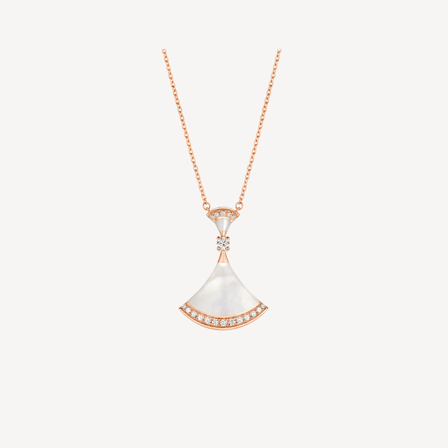 [AURORA]DREAM NECKLACE MOP PINK GOLD DIAMOND