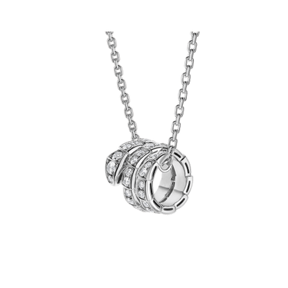 [AURORA]SERPENTI  NECKLACE DOUBLE RING DIAMOND