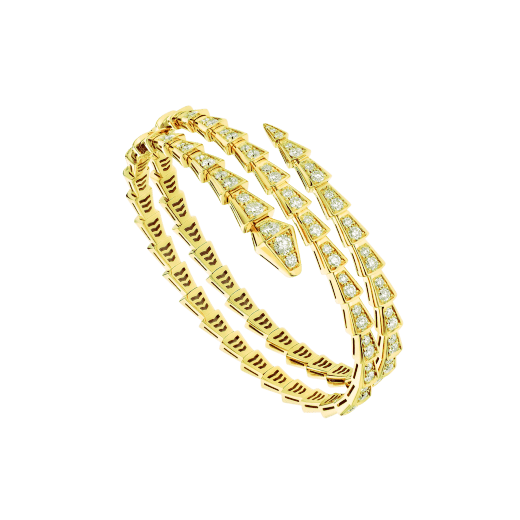 [AURORA]SERPENTI ARMBAND GOLD DIAMANT DOPPELREIHIG