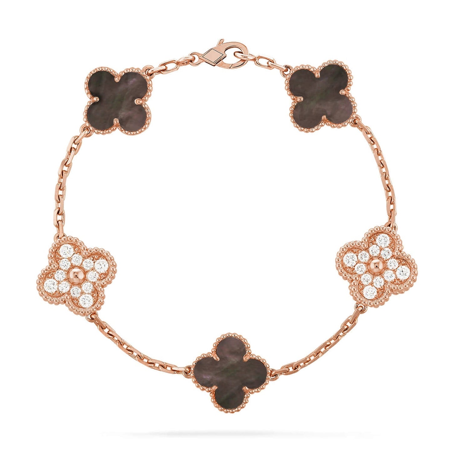 [AURORA]CLOVER 5 MOTIF GRAY MOP BRACELET COLLECTION