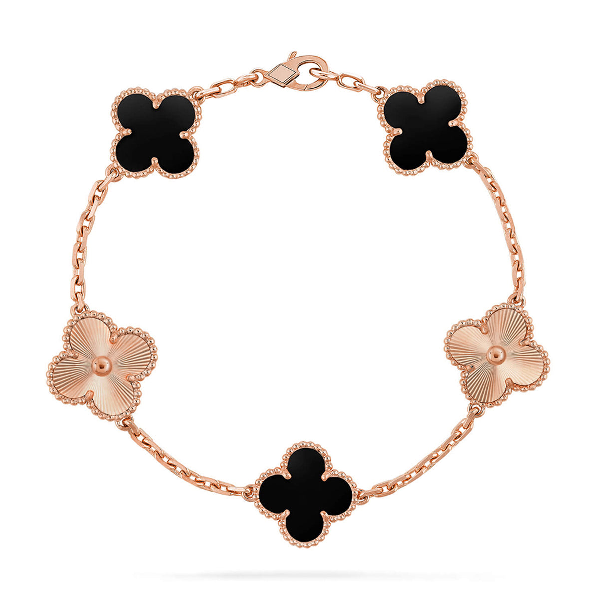 [AURORA]CLOVER 5 MOTIF ONYXS BRACELET COLLECTION