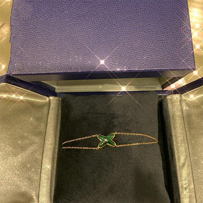 [AURORA]JEUX ARMBAND MALACHIT ROTGOLD 1 DIAMANT