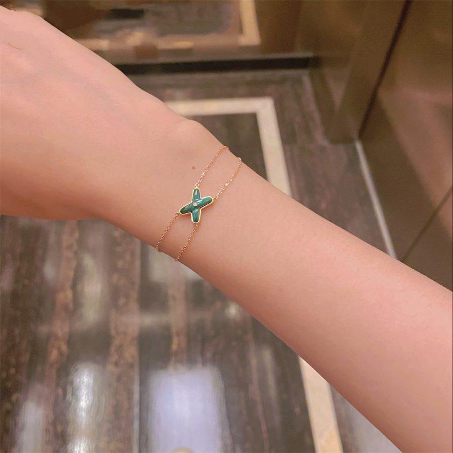 [AURORA]JEUX ARMBAND MALACHIT ROTGOLD 1 DIAMANT