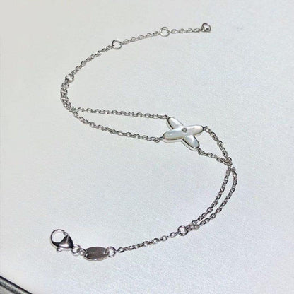 [AURORA]JEUX ARMBAND WEISSES MOP SILBER 1 DIAMANT