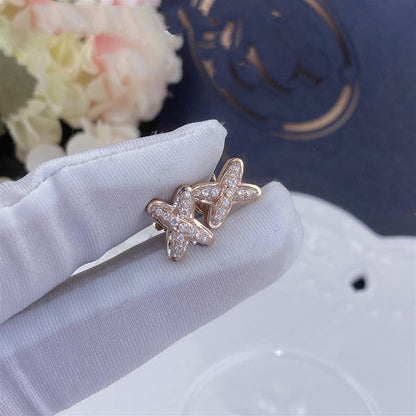 [AURORA]JEUX DE ROSA GOLD-DIAMANT-OHRRINGE