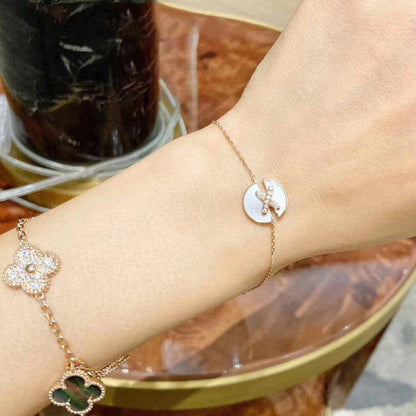 [AURORA]JEUX DE ARMBAND MOP ROSA GOLD DIAMANTEN