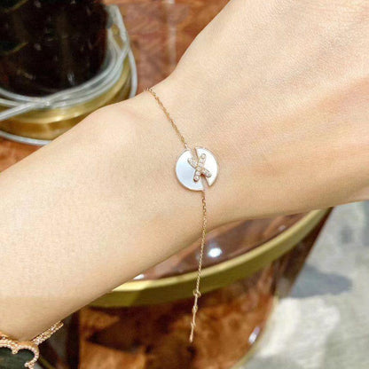 [AURORA]JEUX DE ARMBAND MOP ROSA GOLD DIAMANTEN