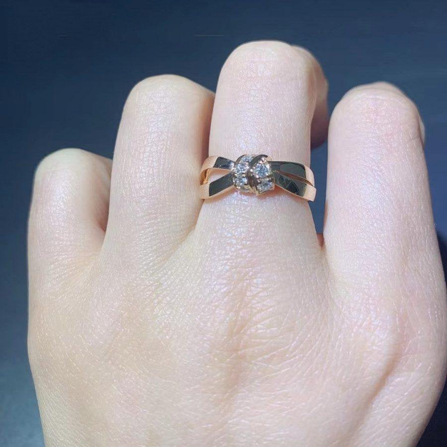 [AURORA]LIENS RING ROTGOLD DIAMANT