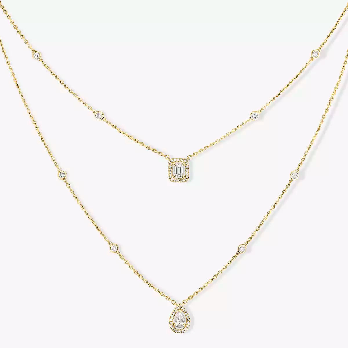 [AURORA]Diamond Necklace My Twin 2 Rows