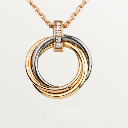 [AURORA]TRINITY NECKLACE GOLD  DIAMONDS