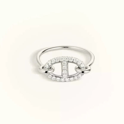 [AURORA]RONDE KLEINER SILBERNER DIAMANTRING