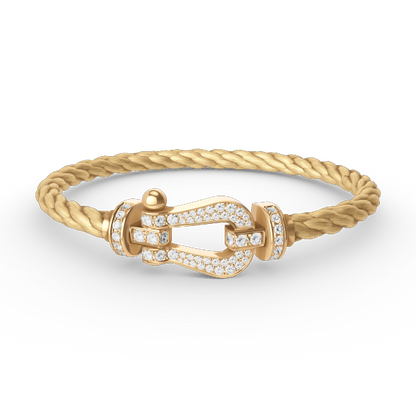 [AURORA]FORCE GROSSES HUFEISENARMBAND MIT VOLLBESATZ AUS GOLD