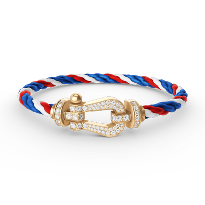 [AURORA]FORCE GROSSES HUFEISENARMBAND MIT VOLLBESATZ AUS GOLD