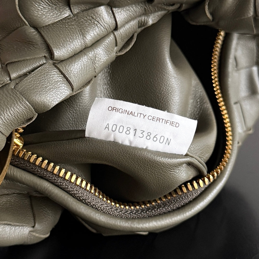 BOTTEGA VENETA 25S MINI JODIE 26 IN OLIVE GREEN CALFSKIN