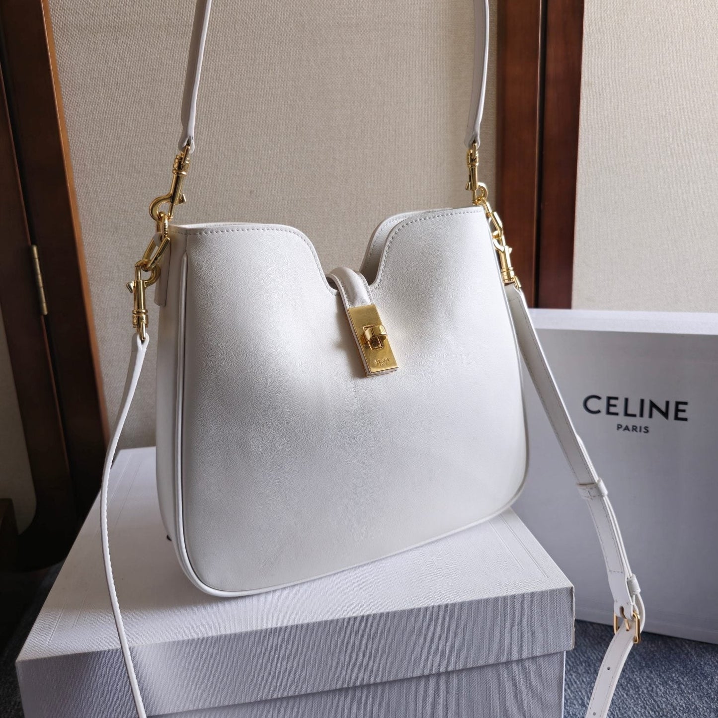 SMALL CAMILLE 16 SOFT BAG 24 IN RICE CALFSKIN