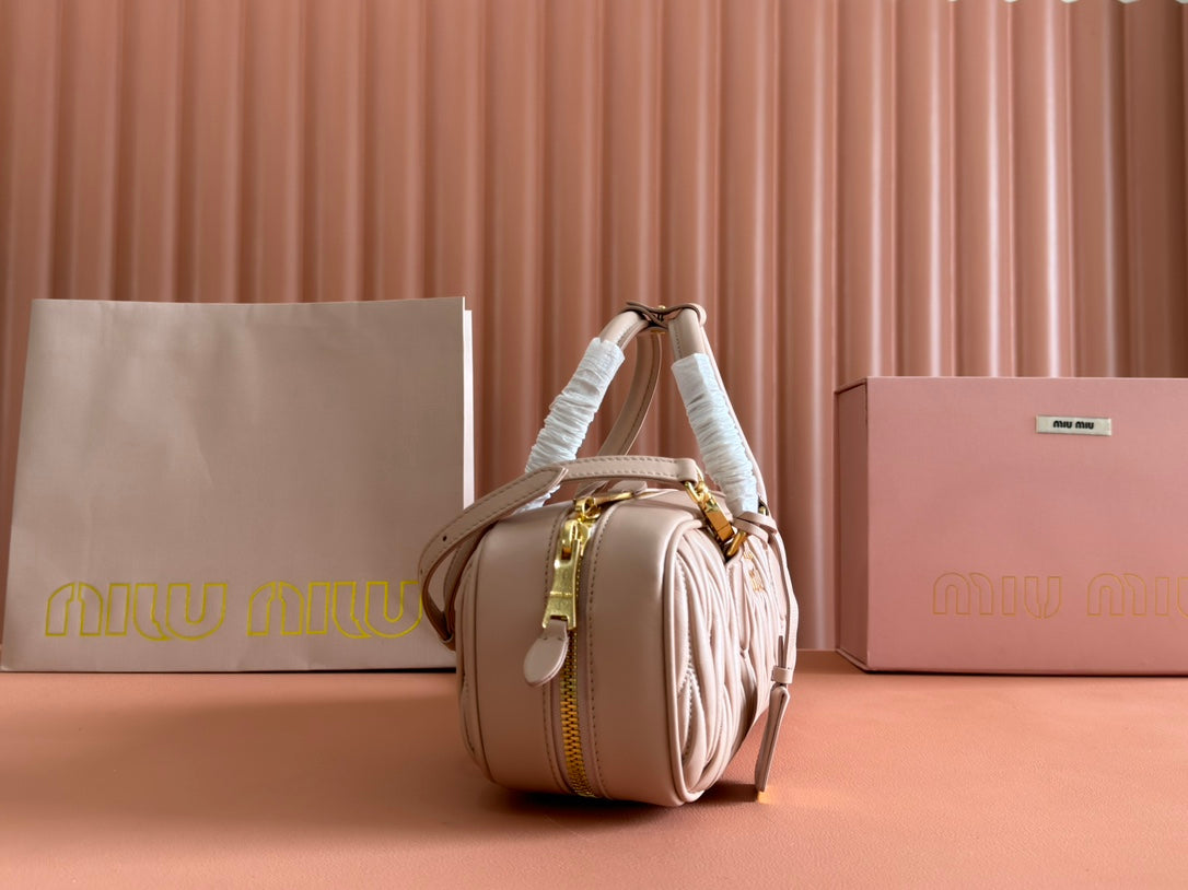 ARCADIE MATELASSÉ BAG 27 IN MISCHKA BEIGE LAMBSKIN
