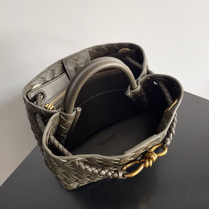 SMALL ANDIAMO 25 IN KAKI LAMBSKIN