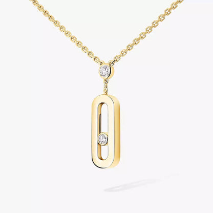 [AURORA] Move Uno Gold Diamond Long Necklace