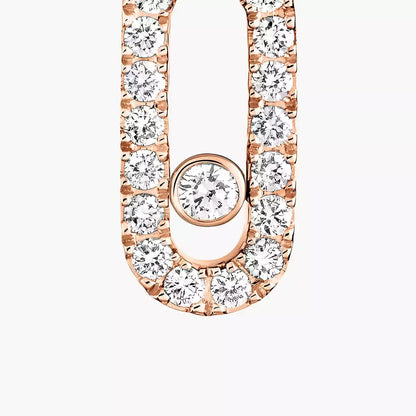 [AURORA]Move Uno Single Diamond Hoop Earring