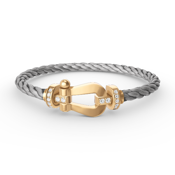 [AURORA]フォース ラージホースシュー ハーフダイヤモンドブレスレット ゴールド