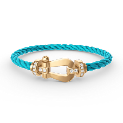 [AURORA]フォース ラージホースシュー ハーフダイヤモンドブレスレット ゴールド