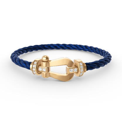 [AURORA]フォース ラージホースシュー ハーフダイヤモンドブレスレット ゴールド