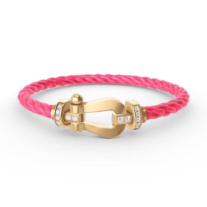 [AURORA]フォース ラージホースシュー ハーフダイヤモンドブレスレット ゴールド